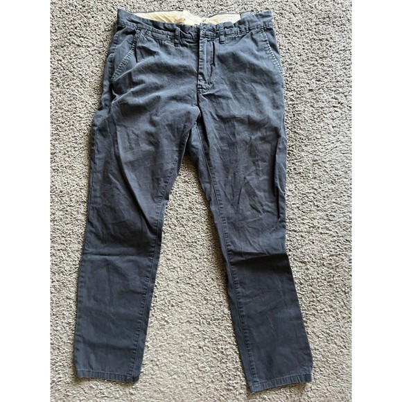 H&M Men's Slim Fit Flat Front Dress Pants Navy Blue Chino Size 31 Career - Picture 1 of 6